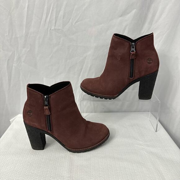 Timberland Tillston Booties Women's Size 6 Burgundy Ankle Boot - Picture 9 of 14